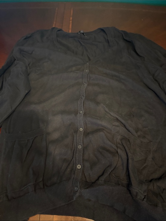 Sweaters - Women’s Black Button-Front Lightweight Cardigan